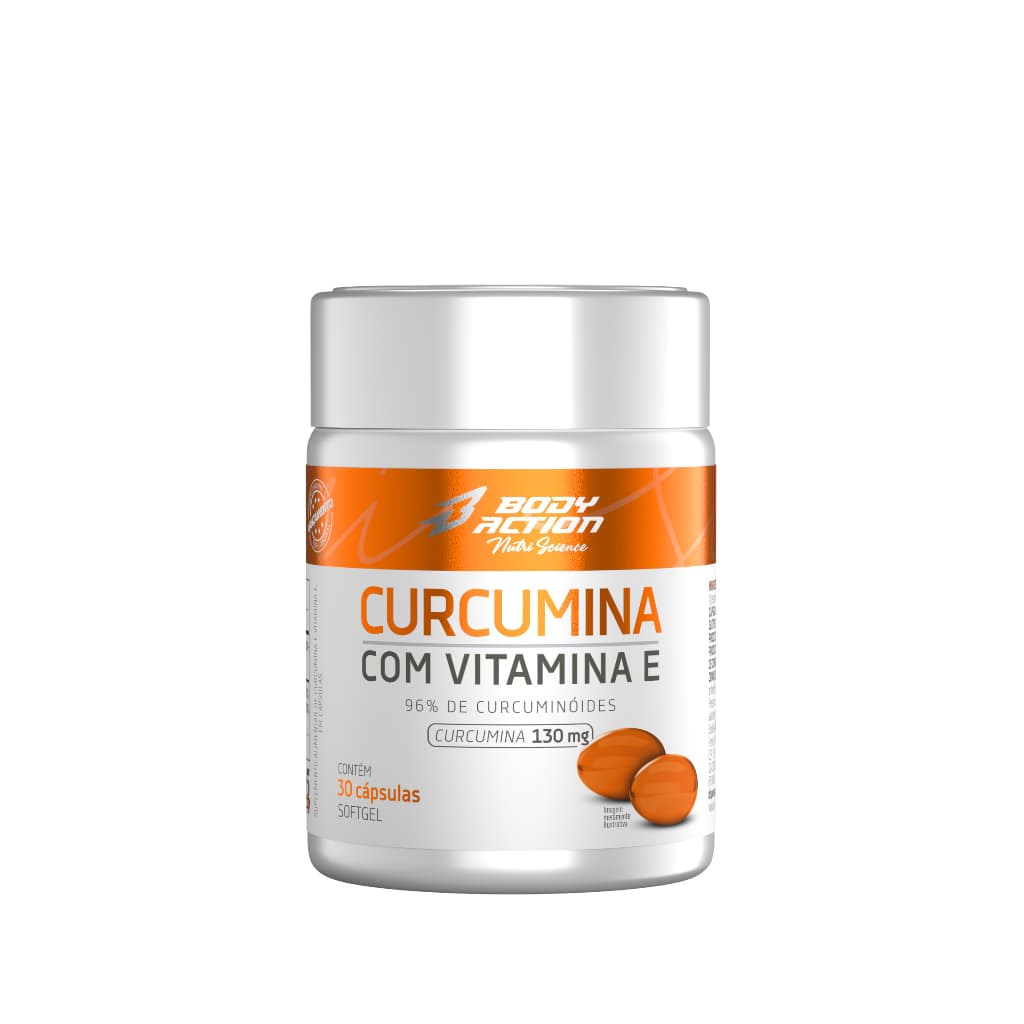 Cúrcuma com Vitamina E 130mg - 30 Cápsulas Bodyaction