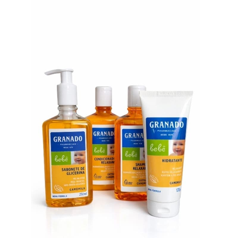 Kit Granado Bebê Camomila Shampoo + Condicionador + Sabonete + Hidratante | Pele Sensível