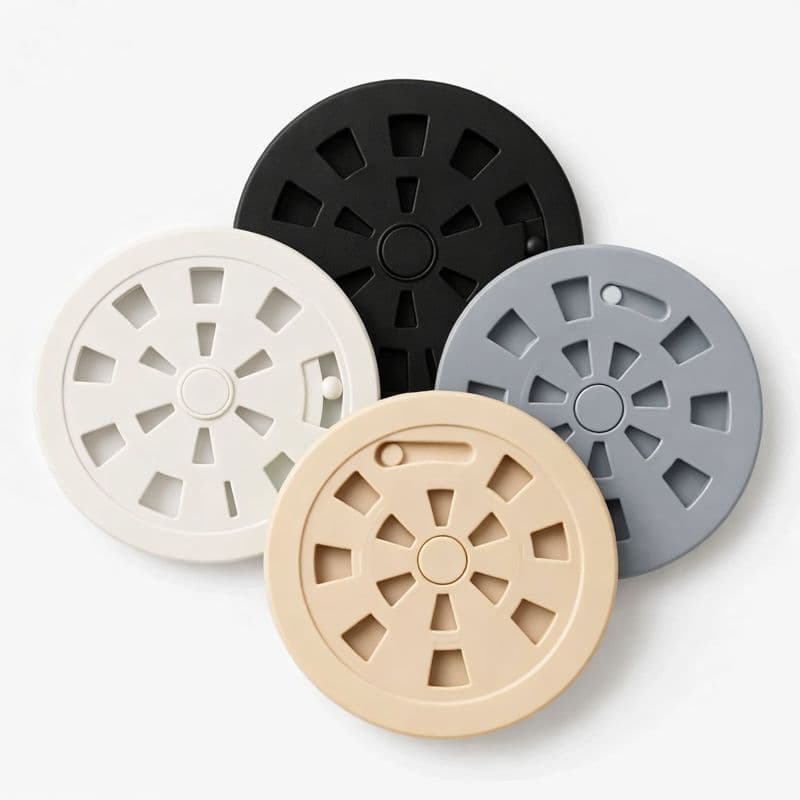 Ralo Tampa Grelha PVC Redondo 9,5cm/Encaixe Porta Ralo 10cm Fecho Rotativo Antiodor Banheiro Box