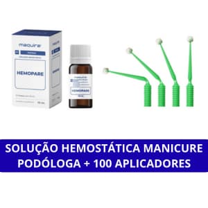 Kit Solução Hemostática + 100 Micro Aplicadores Hemoliq Hemopare - Maquira