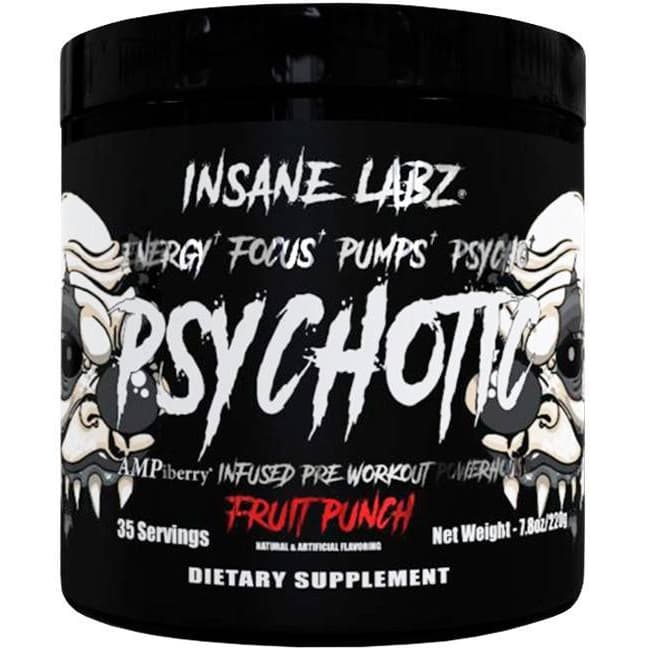 Psychotic Black Pré-Treino 220g 35 Porções Por Recipiente Sabor Fruit Punch - Insane Labz
