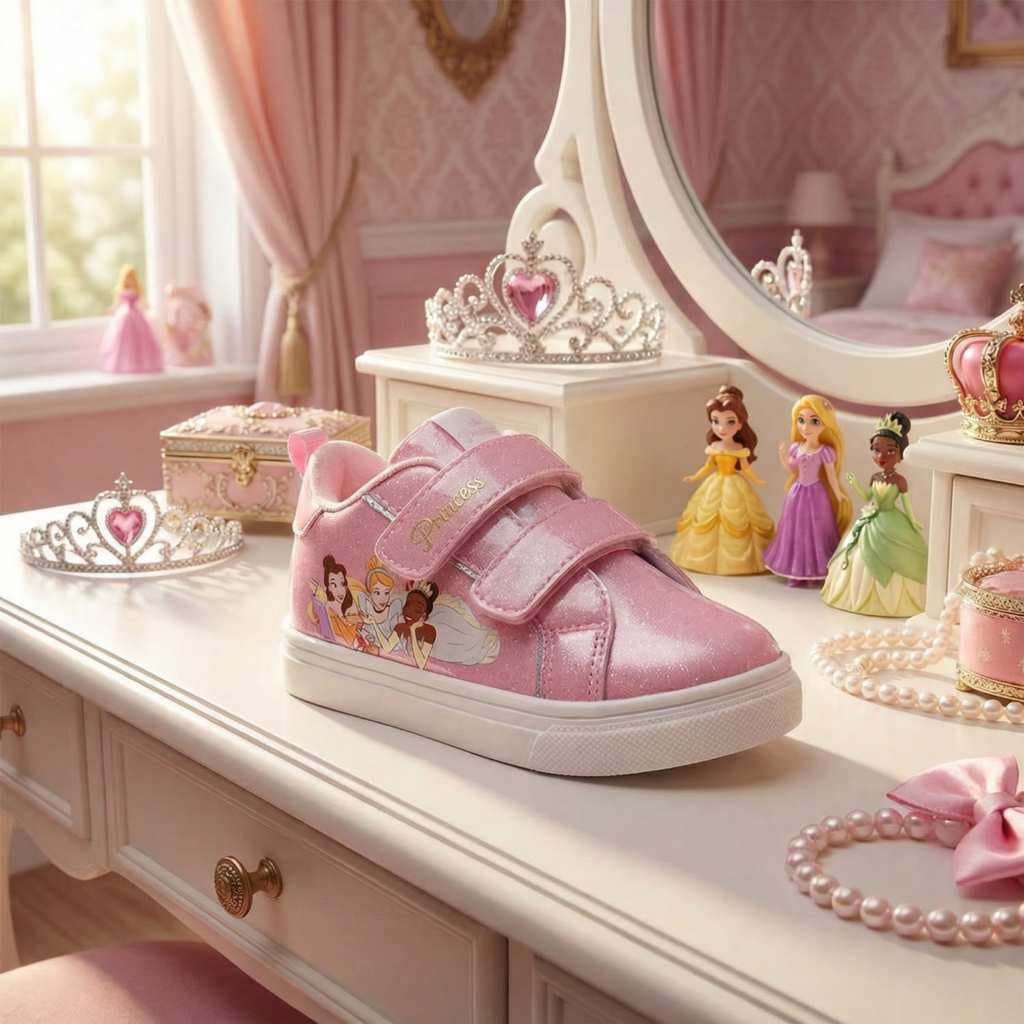 Calçado Escolar | Infantil Princesas Rosa | Menina | Disney Original Confortável | com Velcro