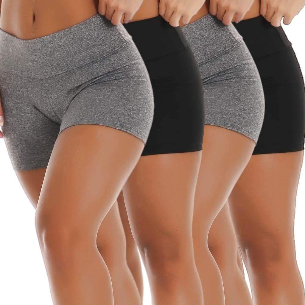 Kit 2 Short Legging Feminino Meia Coxa Cós Alto Pala Dupla Fitness Academia Suplex Shortinho Roupa