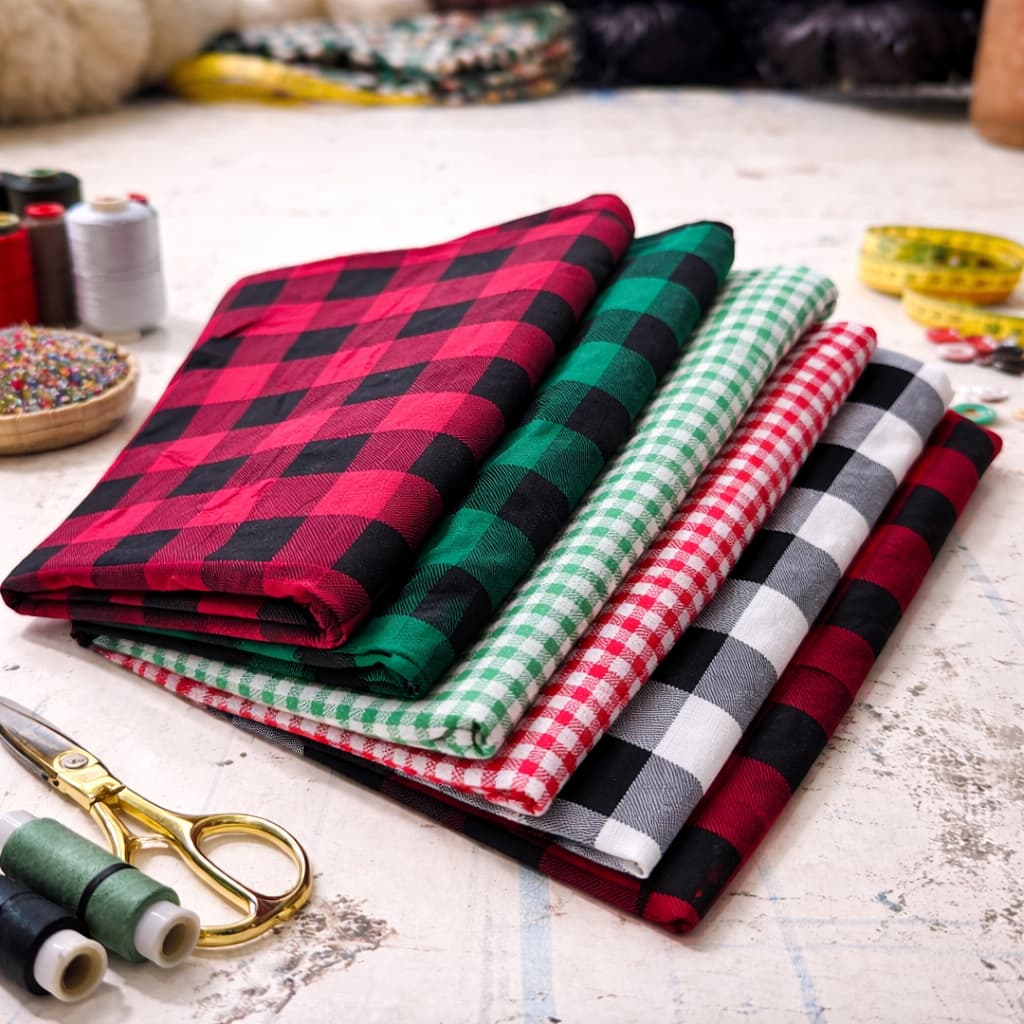 Kit 1kg Retalho de Tecido Xadrez Variado Criar Costurar Perfeito para Vestidos Artesanato  Patchwork