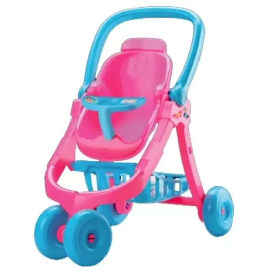 Carrinho De Boneca 3 Em 1 Reborn Articulado Grande Bebe Conforto Cadeira Alimentação Menina Rosa