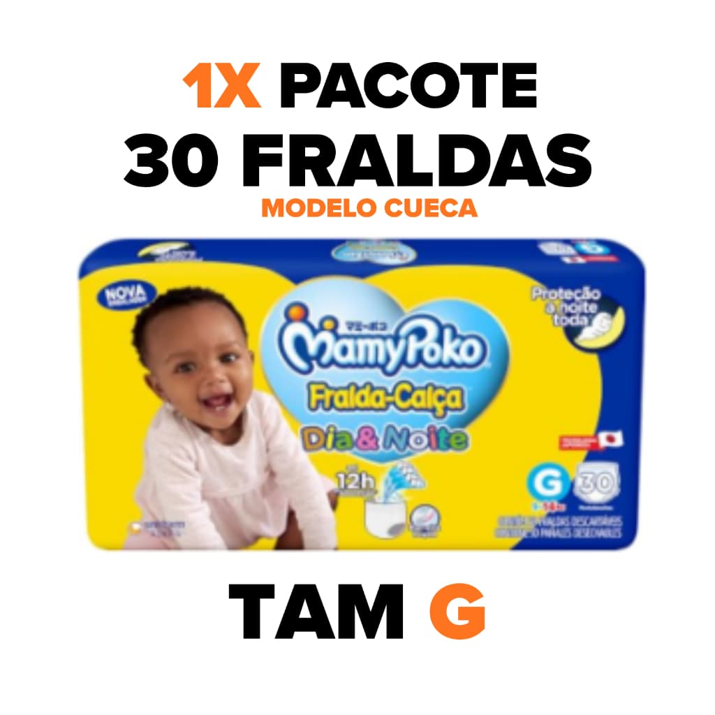 Fralda Descartável Calça Mamypoko Dia E Noite - G -30 unidades