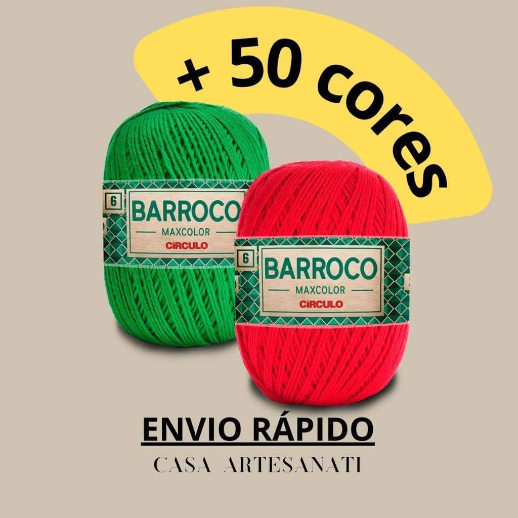 Fio Barroco Maxcolor Nº6 400g Círculo Original Barbante para Crochê - Várias Cores