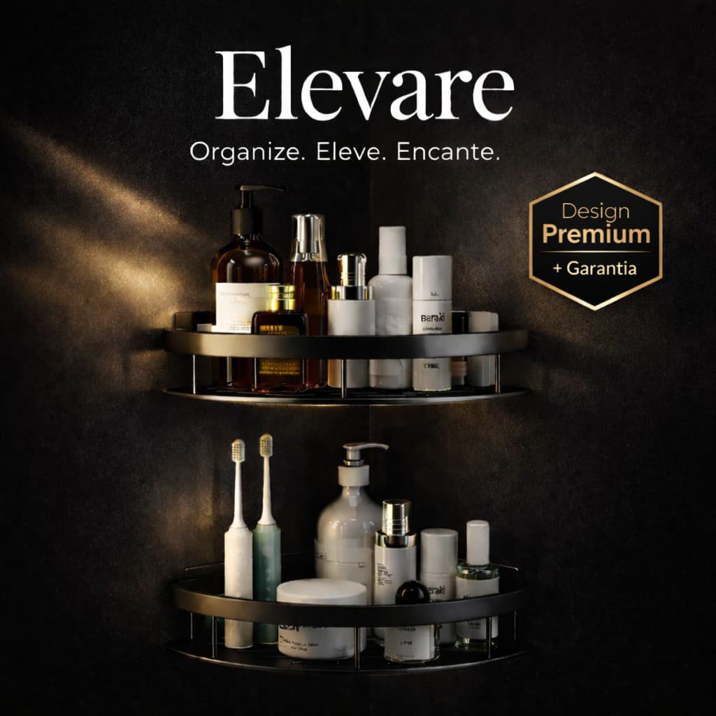Kit 2 Prateleiras Suporte em L Elevare para Banheiro, Cozinha, Lavanderia e Multiuso Organizador
