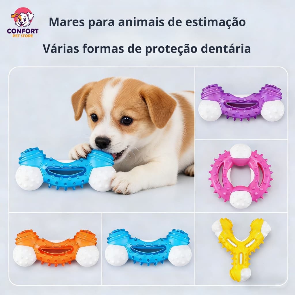 Brinquedos para mastigar para cães/Brinquedo Cachorro Osso TPR de Premium/brinquedos para limpeza dos dentes