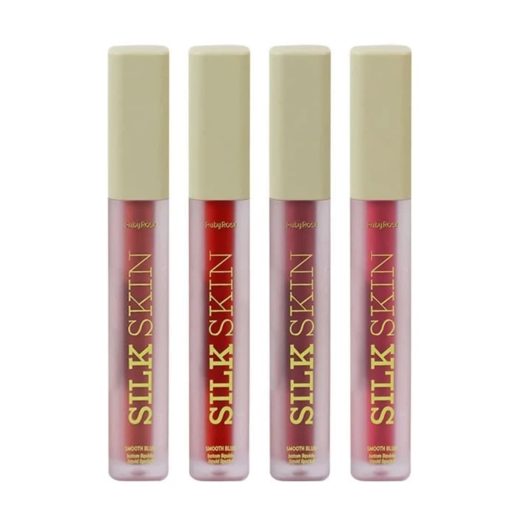 KIT 4 Batons - batom líquido - Confortável - Longa duração - Efeito Blur  matte - Ruby Rose Smooth Blur Silk