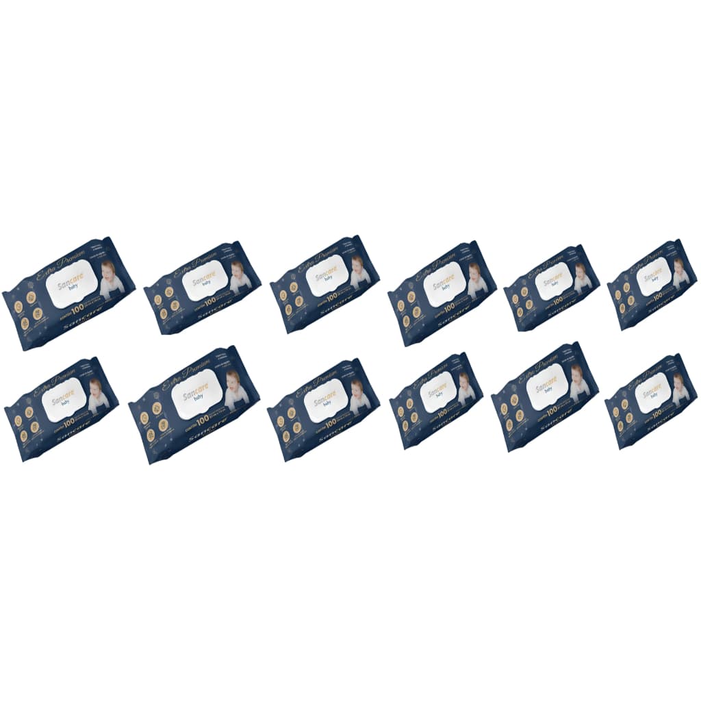 Toalhas Umedecidas Extra Premium, Kit com 12 Unidades