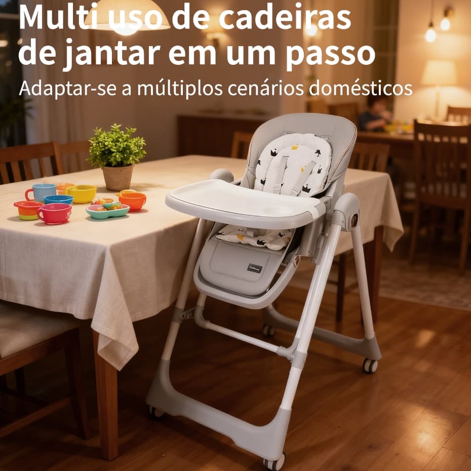 Cadeira de Alimentação Infantil Dobrável e Portátil | Cadeira Alta para Bebê e Criança