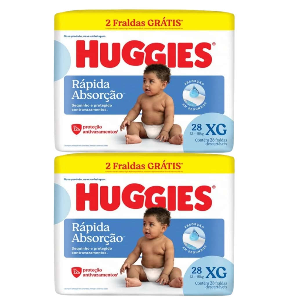 Kit 2 Pacotes Fralda Huggies Tripla Proteção Meguinha – Original