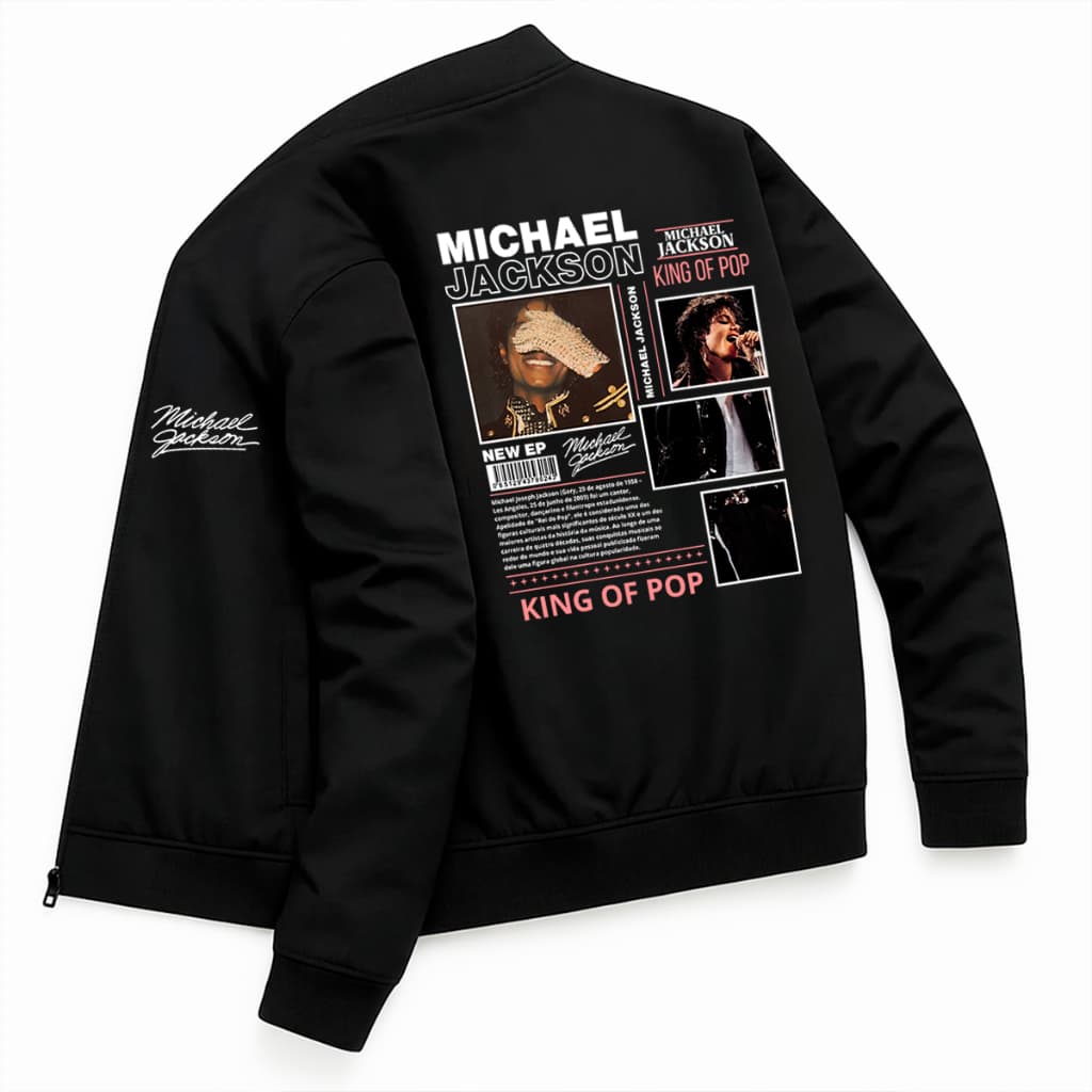 Jaqueta Bomber Masculina Esportiva King Of Pop New Ep 2026 Michael Jackson Cantor -Darknezz