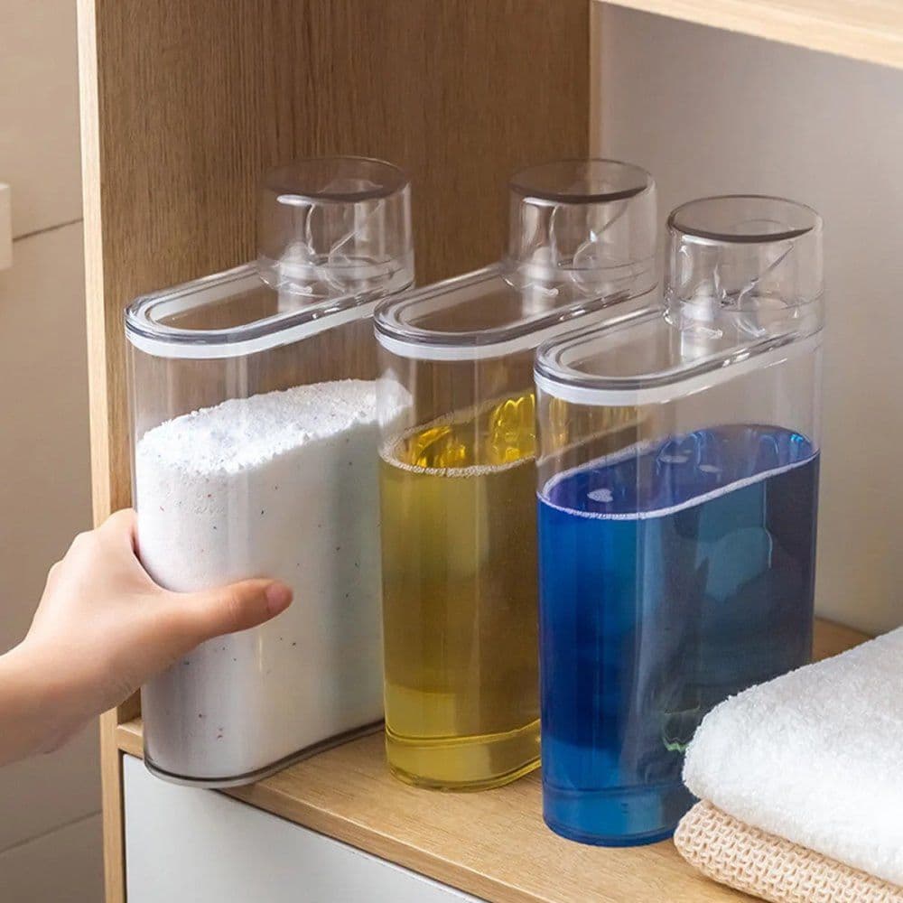 Dispenser Acrílico para Sabão Líquido e Amaciante Organizador de Lavanderia Moderno