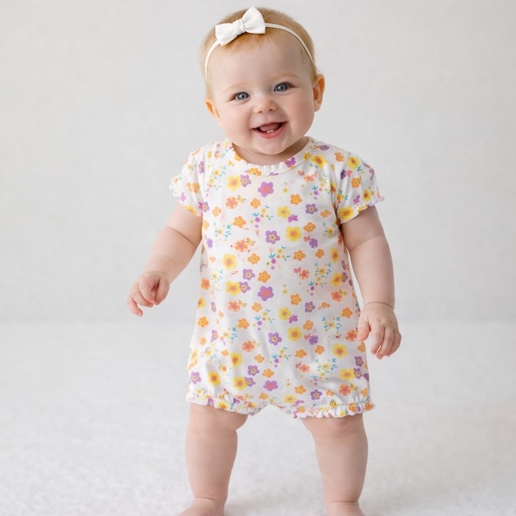 Kit 2 Macaquinhos Bebê Menina Estampado Cotton Verão Enxoval