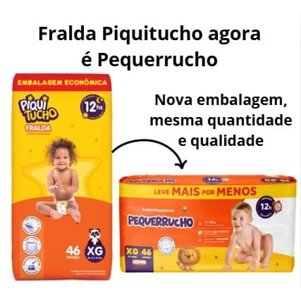 Fralda descartável Piquitucho/Pequerrucho XG 46 Hiper Cremer Extra Absorção Pacote promocional