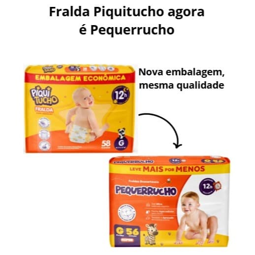 Fralda descartável Piquitucho/Pequerrucho G 56 Hiper Cremer Extra Absorção Pacote promocional