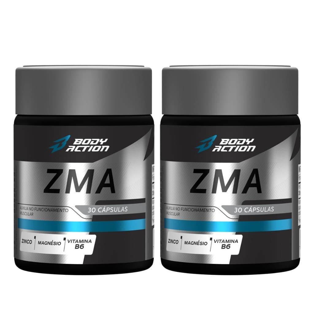Kit 2x ZMA Zinco Magnésio Vitamina B6 Super Concentrado Bodyaction
