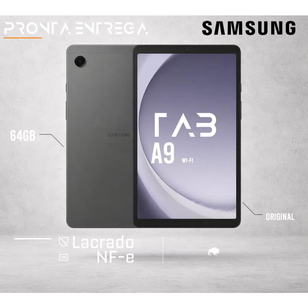 Tablet Samsung Galaxy TAB A9 8.7" Android Wi-Fi 64GB 8-core Lacrado com NF