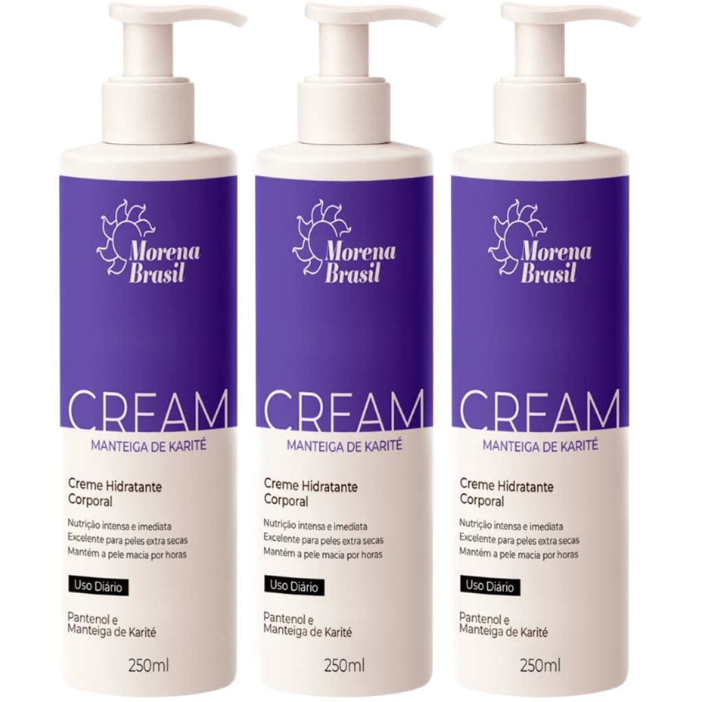 Kit Hidratante Corporal Morena Brasil – Para Pele Seca a Extrasseca com Karité e Pantenol