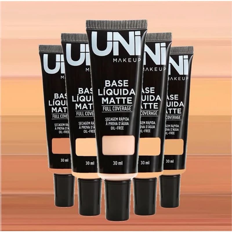 Base Liquida Matte Prova D’água Full Coverage Oil Free Secagem Rapida UNI MAKEUP