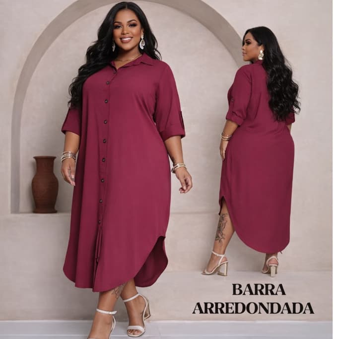 Chamise longo/Vestido longo feminina feminino plus size GG ao G3