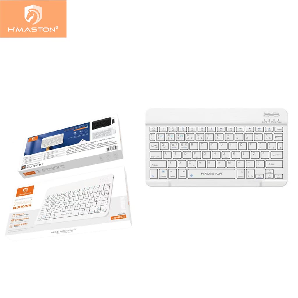 H'maston JP-104 Teclado Bluetooth Chave Sem Fio Com Kit de Para Celular e Tablet e Laptop