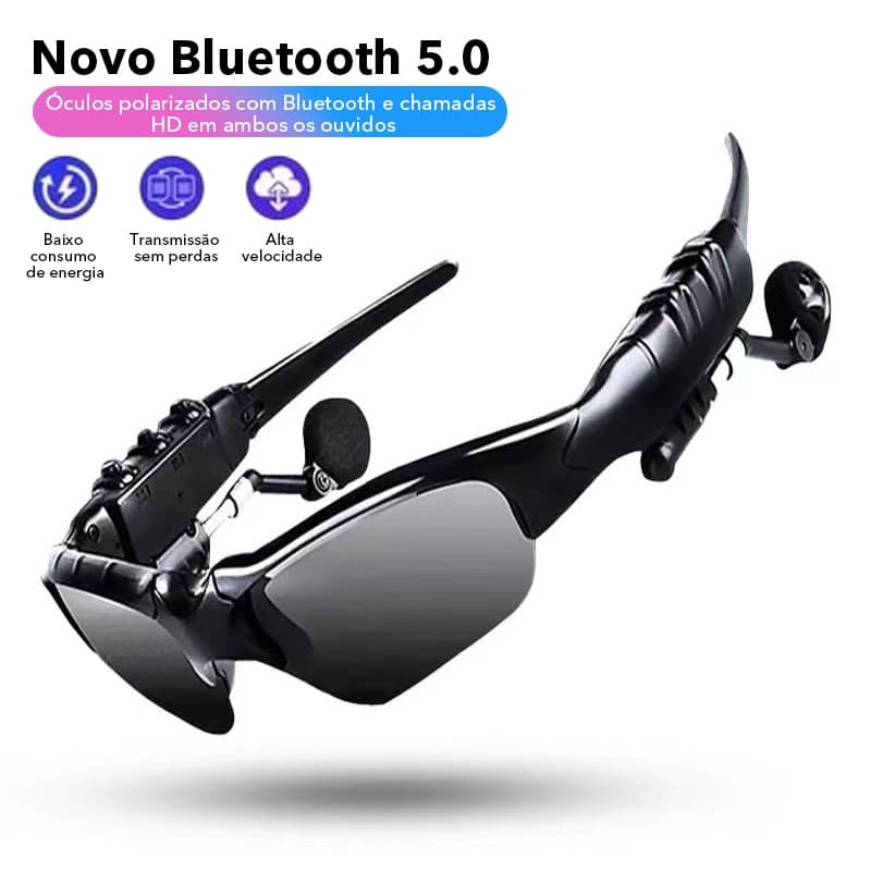 Óculos de Sol Bluetooth sem Fio com Fones de Ouvido para Proteção de Mulheres e Homens Óculos de Áudio e Vídeo