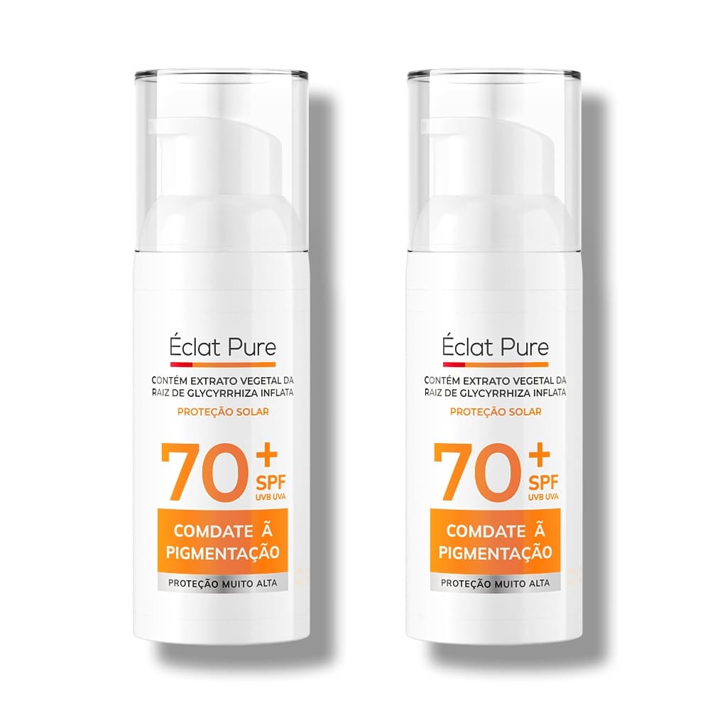 Éclat Pure  protetor solar facial clareador de manchas FPS 70 Refrescante e de Rápida Absorção 50ml