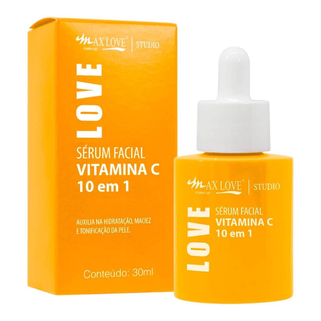 Sérum Max Love Studio Vitamina C 10 em 1 30ml Blend Hidratante Rotina Dia e Noite Skincare