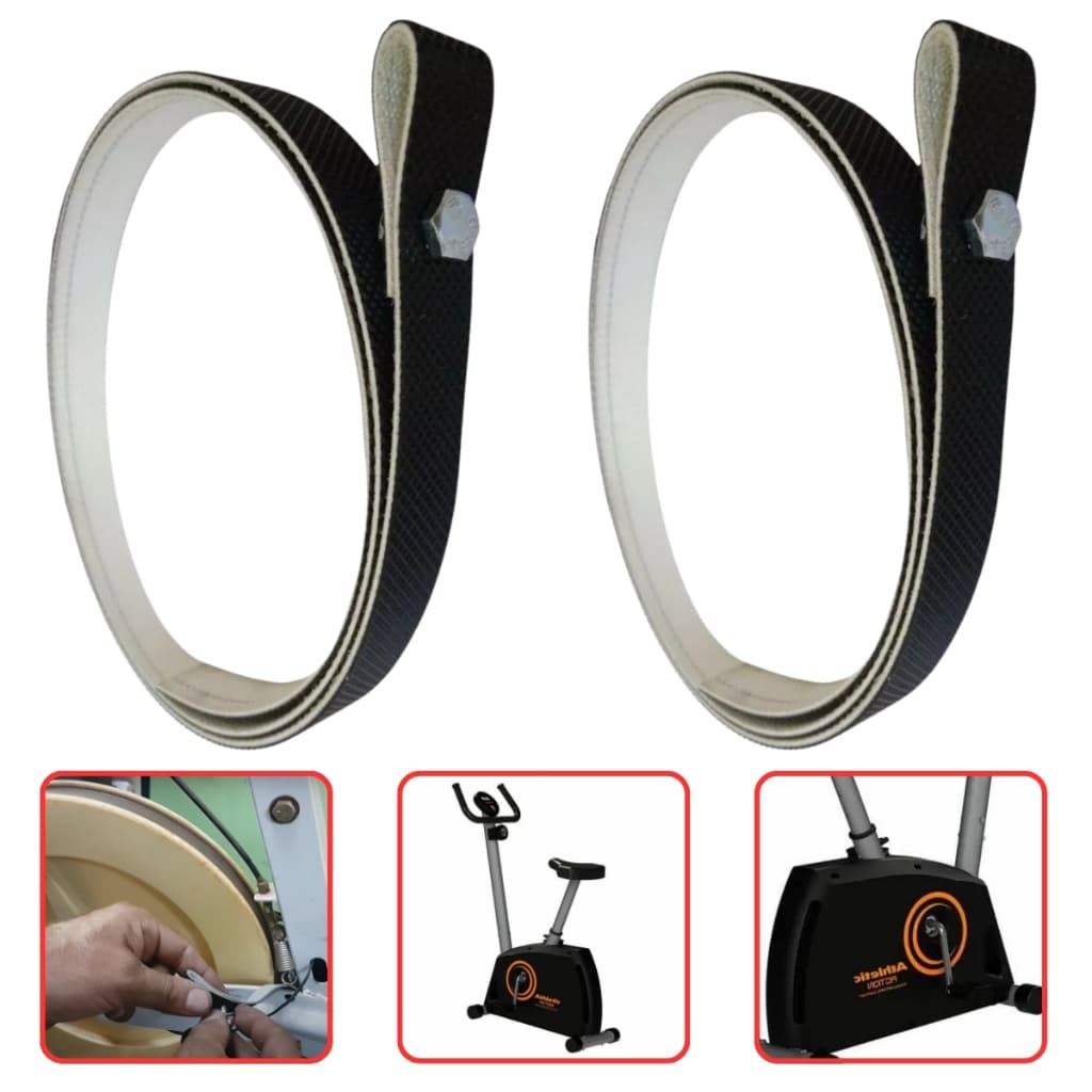 Cinta Correia de Freio + Trava Para Bicicleta Ergometrica Kit 2un