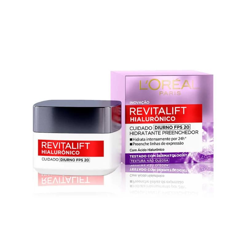 Creme Facial Anti-Idade L'Oréal Paris Revitalift Hialurônico Diurno FPS20 49g