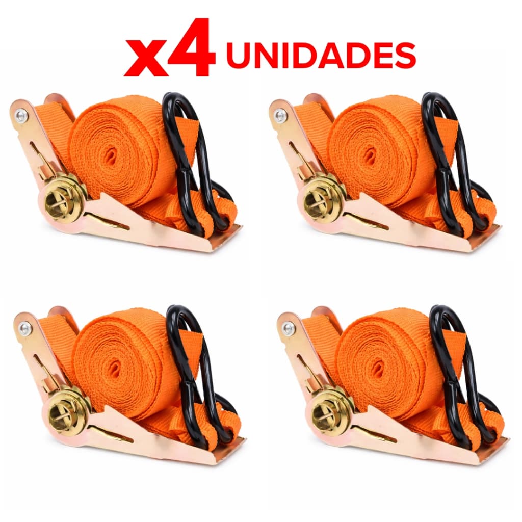 Cinta com Catraca 25mm x 4,5m Amarração de Carga Super Resistente para Caminhão Carro Moto