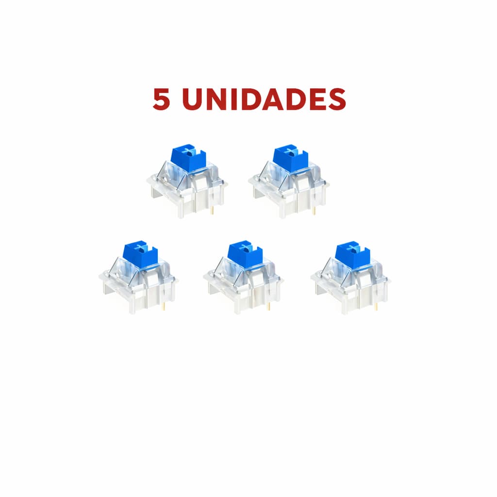 Kit 5 Switches Outemu Azul p/ Teclado Mecânico – Jogos e Digitação Ágil