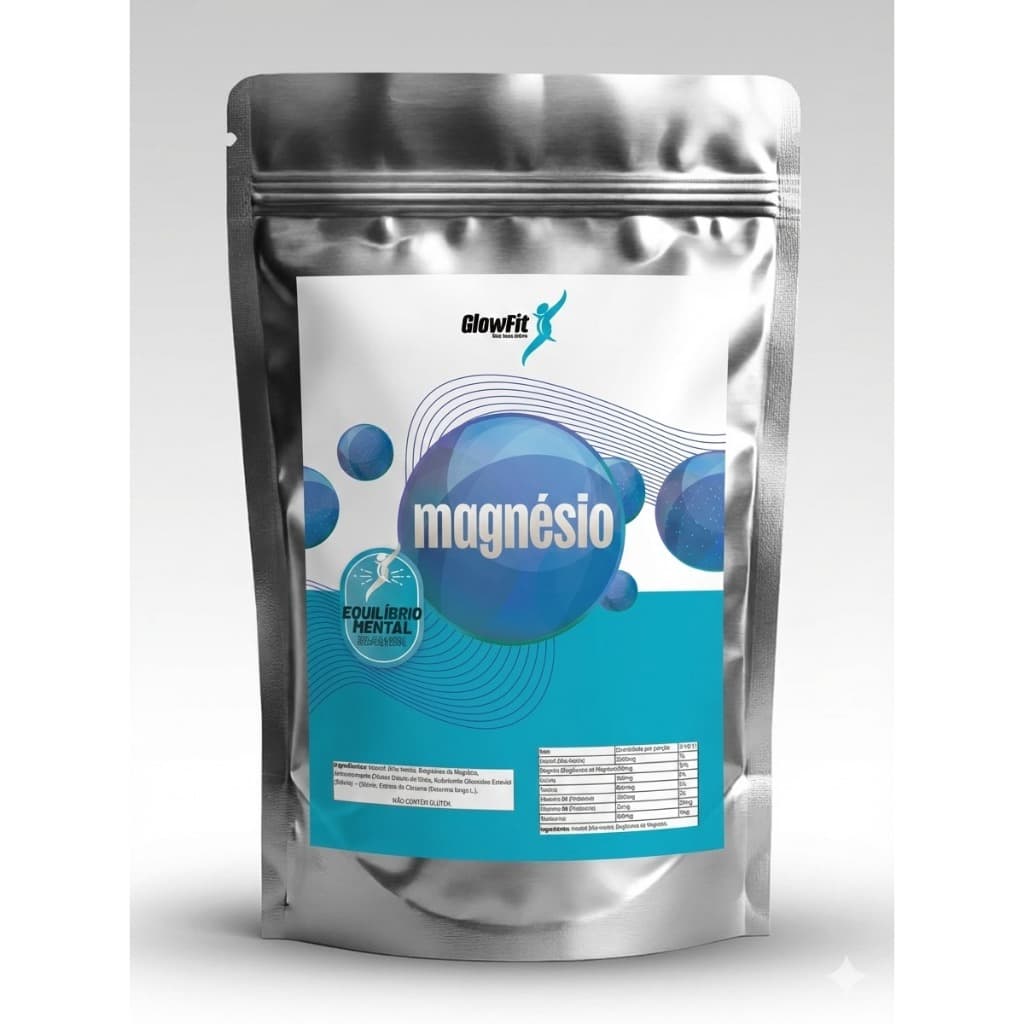 Magnésio com Cálcio  – Saúde Óssea, Relaxamento Muscular e Equilíbrio 300g Glowfit