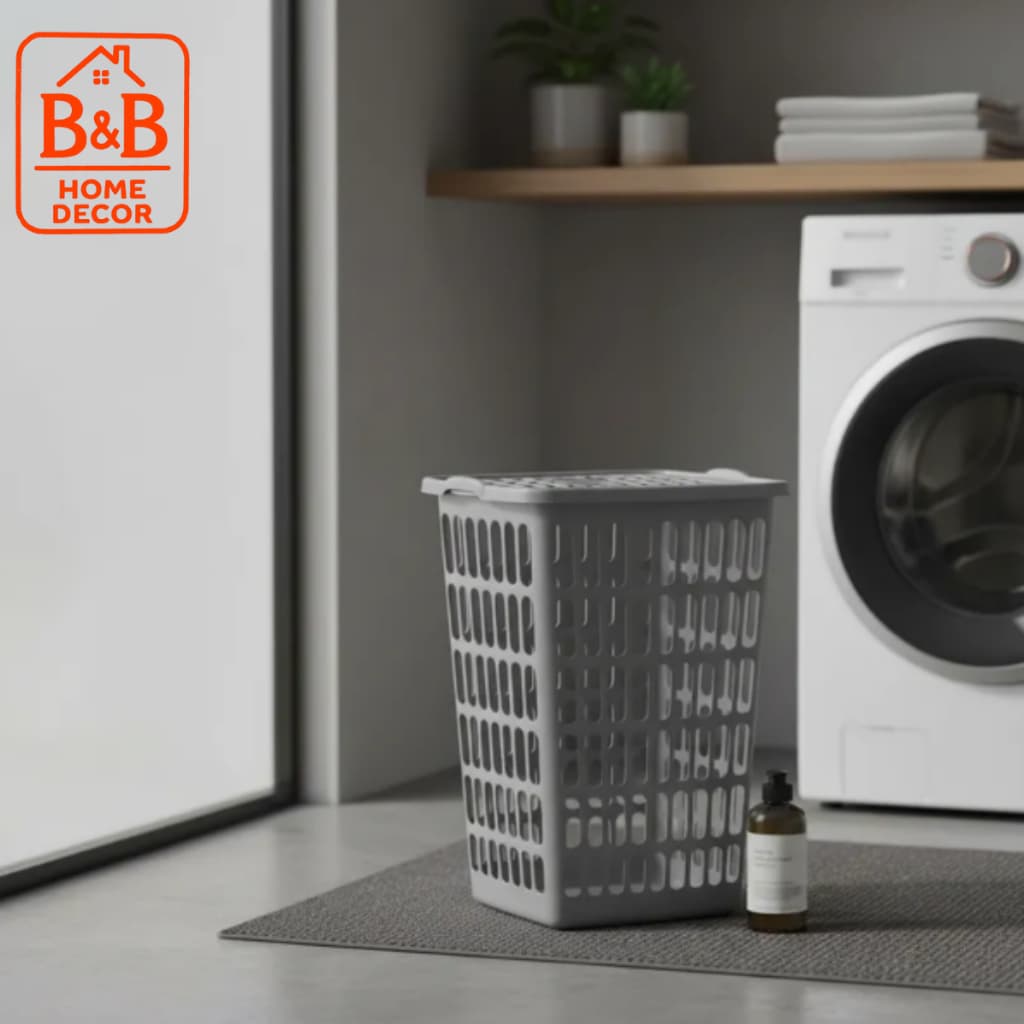 Cesto De Roupa Suja 48 Litros Resistente Lavanderia Tampa Organizador Roupas Lavanderia Banheiro