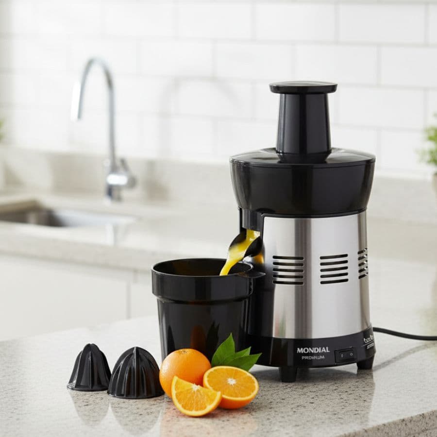 Extrator de Frutas Mondial Turbo - Eficiência e Praticidade com Motor Potente e Aço Inox