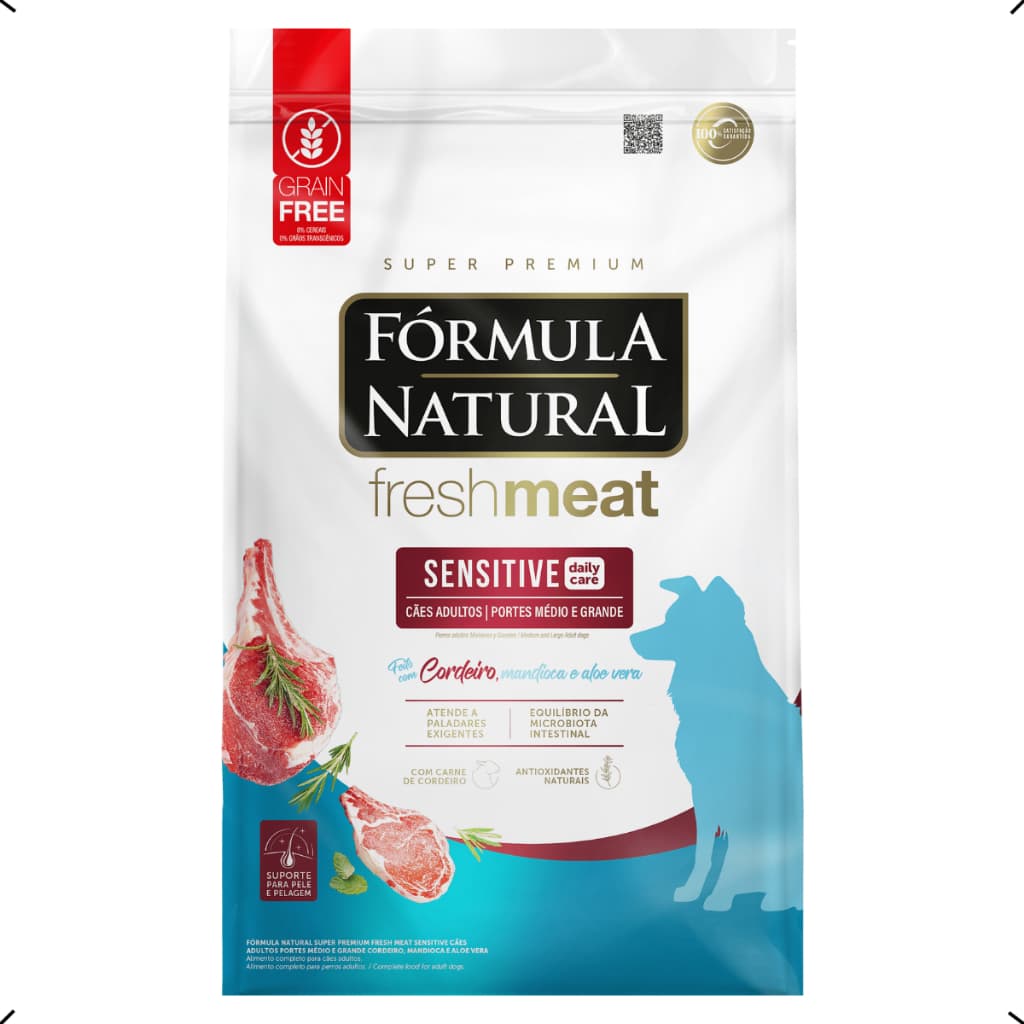 RAÇÃO FORMULA NATURAL FRESH MEAT SENSITIVE ADULTO RAÇA MEDIA E GRANDE 12KG