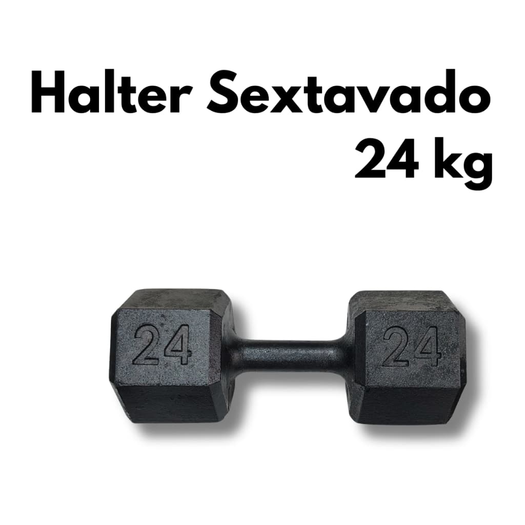 Halter Sextavado Pintado 24kg Musculação Treinamento Academia