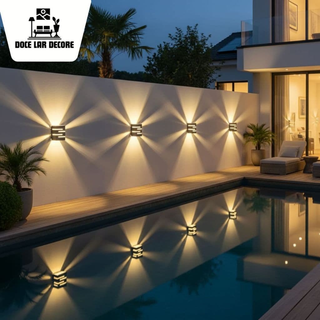Kit de 2 ate 4 Arandela Luminária Parede Externa Moderna Lâmpada LED Quente Fria Decoração Iluminação Jardim