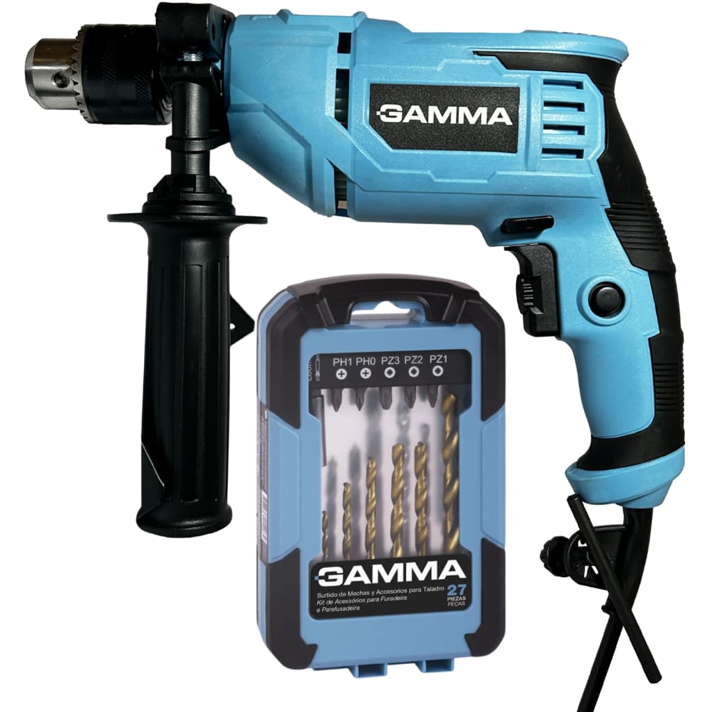 uradeira de Impacto 13mm 910W Profissional Com Kit 27 Peças Completo