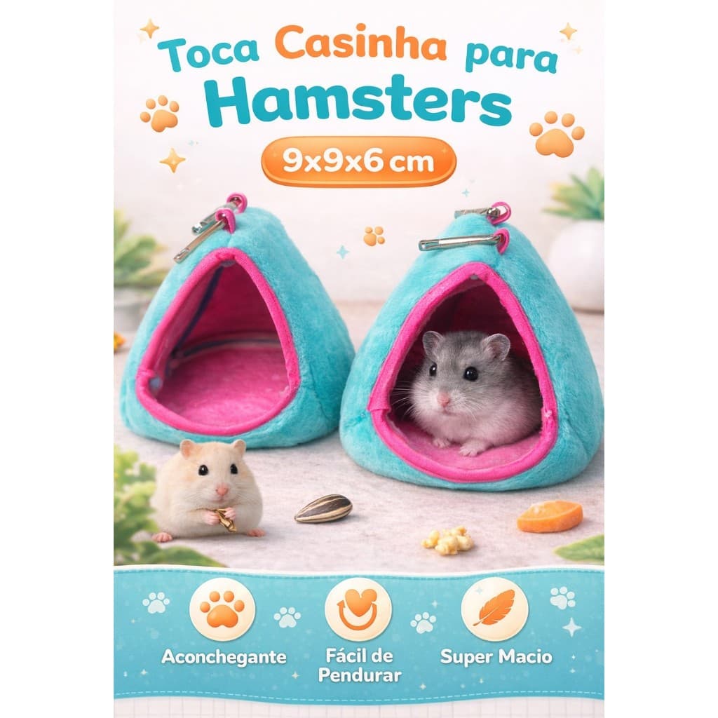 Casinha Toca Aconchegante para Hamster Anão