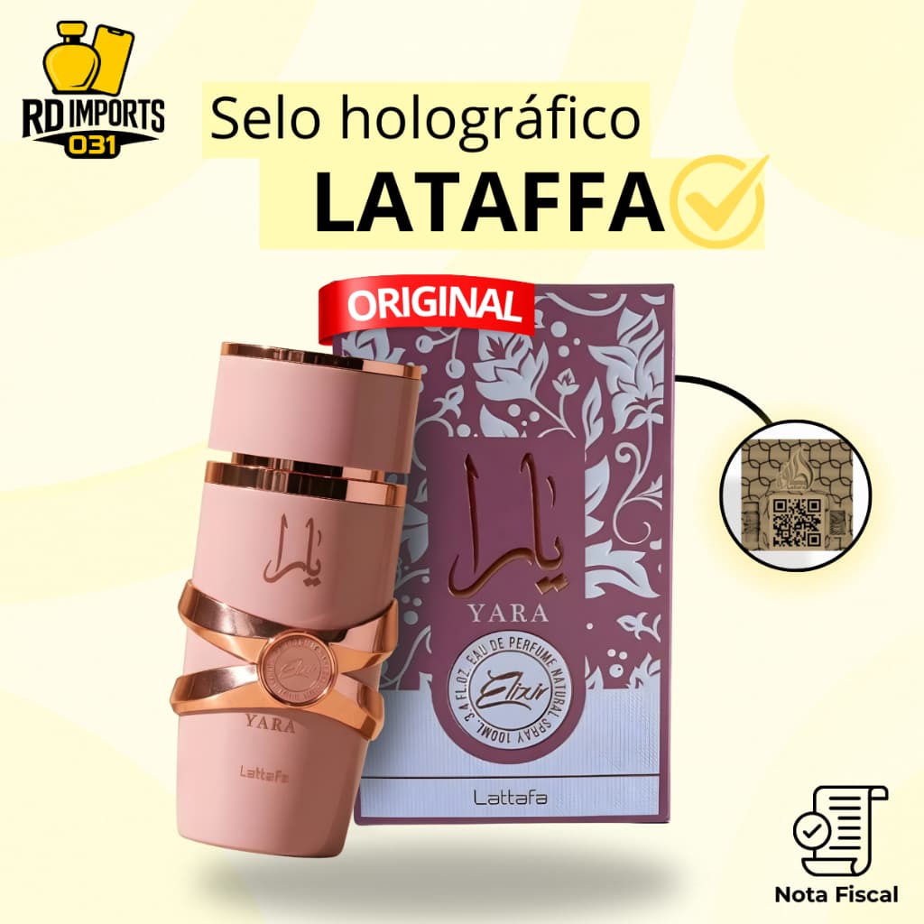 Perfume Árabe Yara Elixir Lattafa Edp 100ml Feminino - Original Importado Com Selo Holográfico e NF