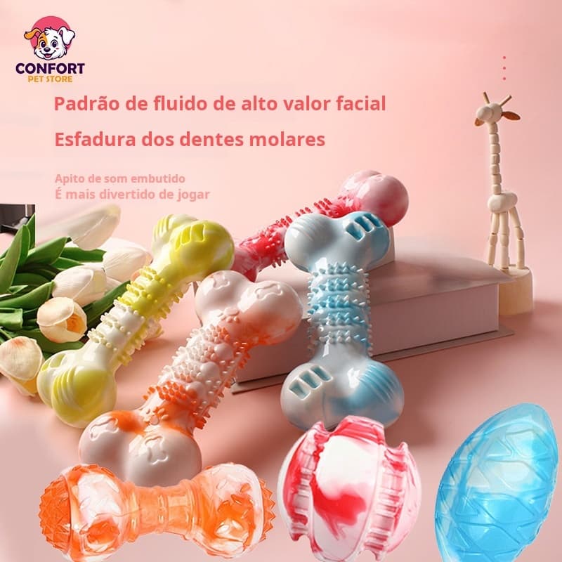 Mordedor Texturizado/Brinquedos para limpeza e mastigação dos dentes de cães, brinquedos sonoros