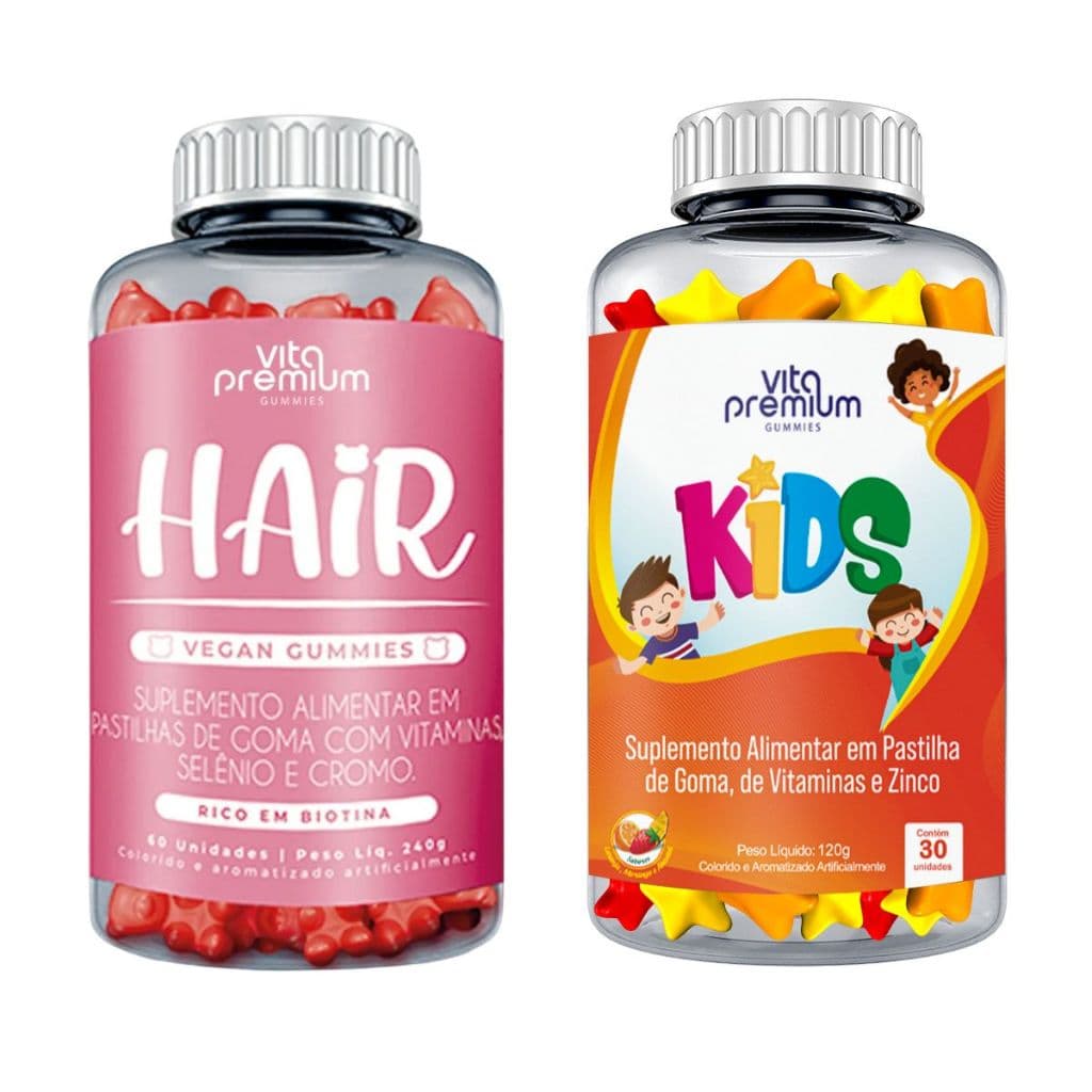 Kit Vitamina Capilar + Vitamina Kids Em Gomas - Vita Premium