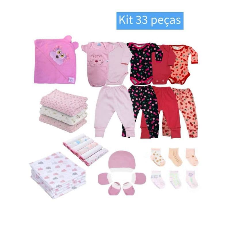 Roupa Bebê Kit Maternidade 33 peças Enxoval Roupa Bebê Menina Menino prematuro ao G