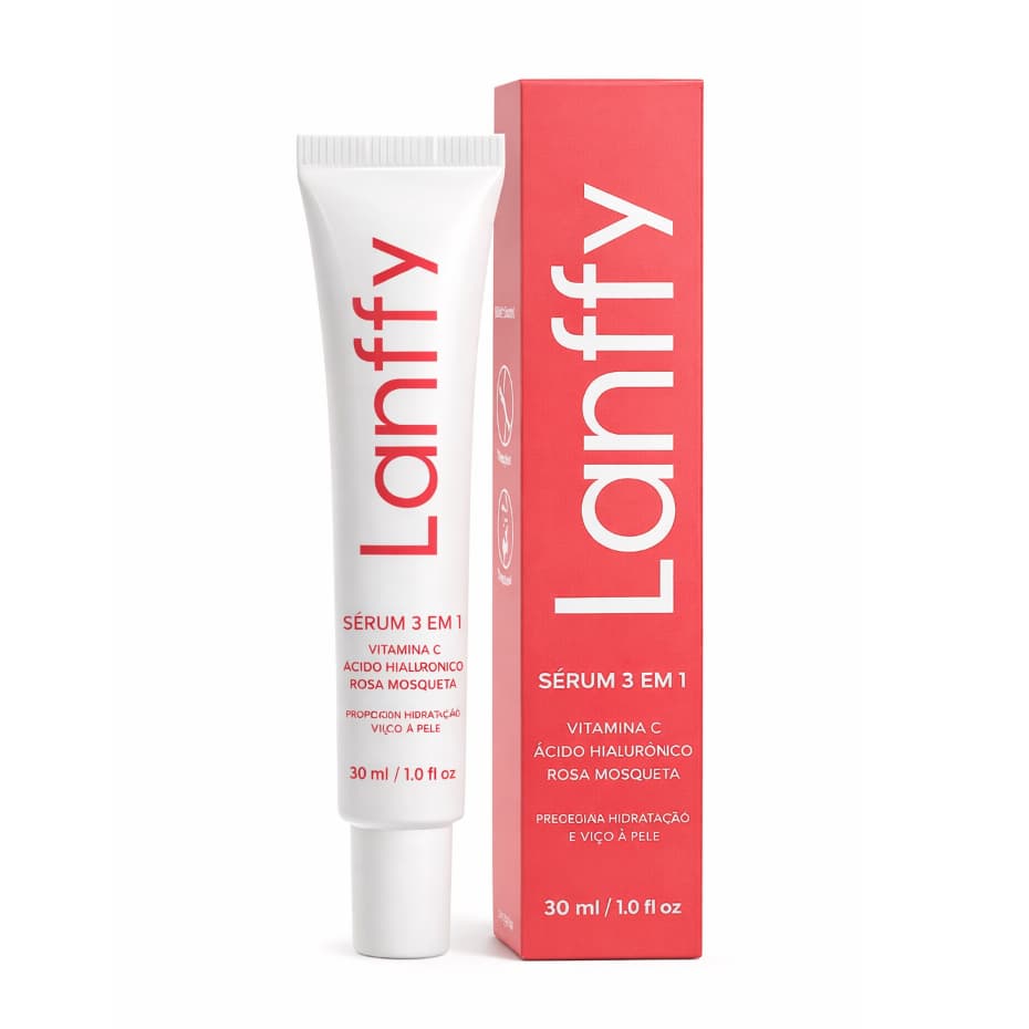 Sérum 3 em 1  - Vitamina C e ácido hialurônico - Lanffy