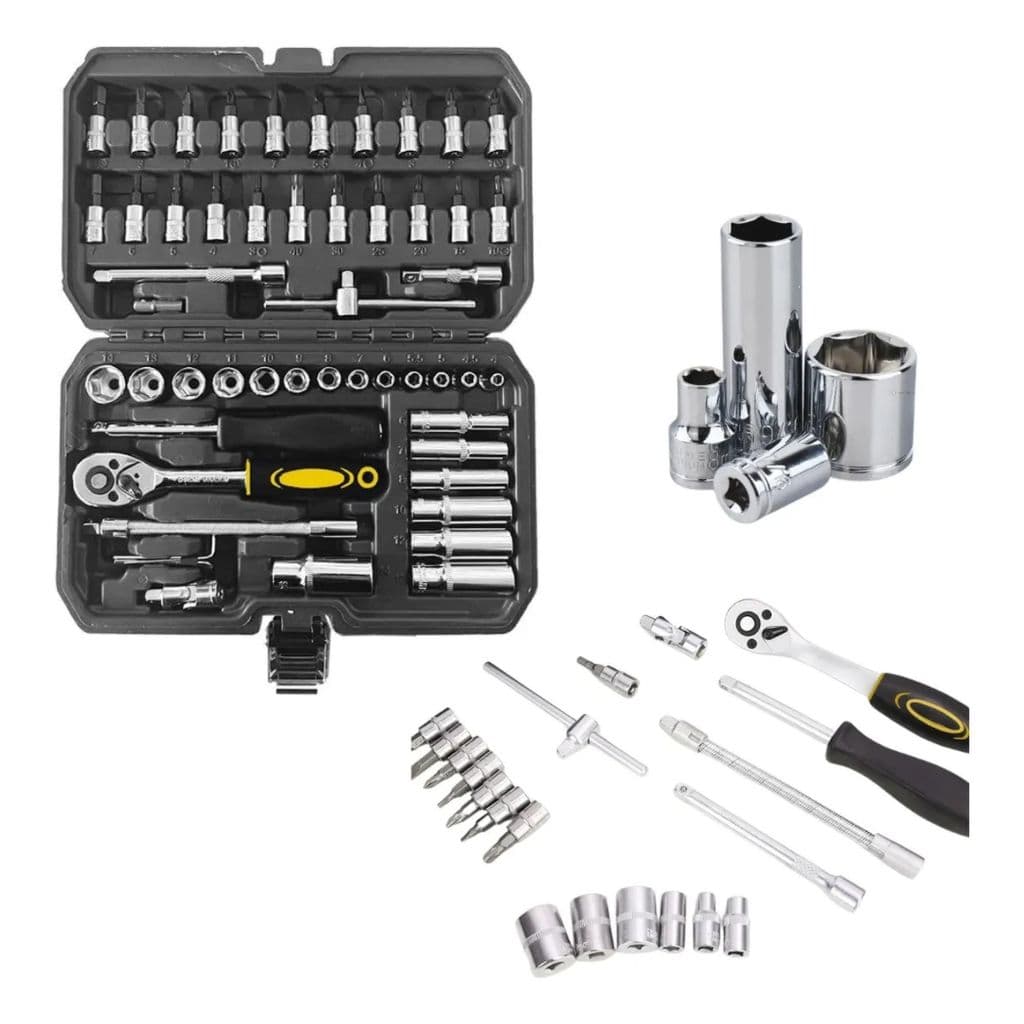 Kit Ferramentas Profissional 53 Peças Jogo Completo Portátil Multifuncional Doméstico Automotivo Manutenção