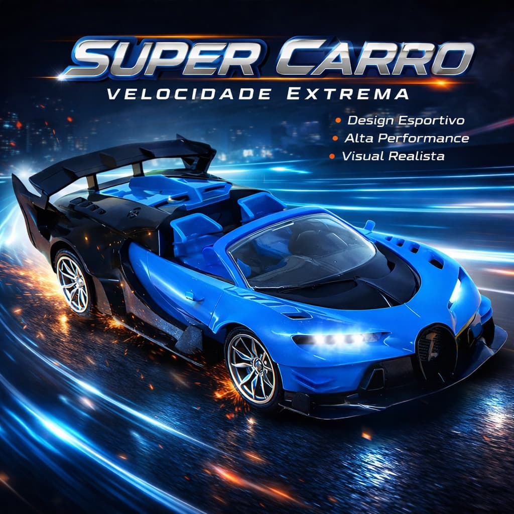 Carrinho Controle Remoto Super Carro Alta Velocidade Esportivo Drift Realista